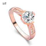 Flower Crystal Wedding Ring For Women Jewelry Accessories Rose Gold Gold Engagem