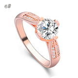 Flower Crystal Wedding Ring For Women Jewelry Accessories Rose Gold Gold Engagem